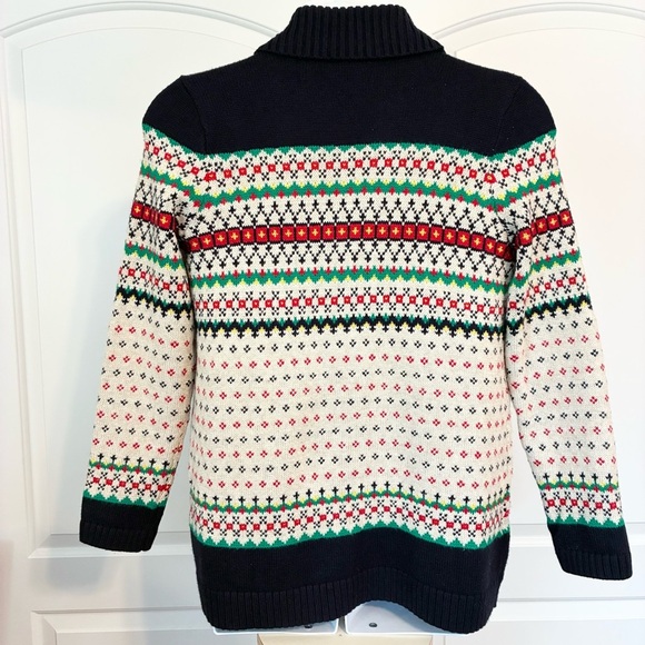 Talbots Fair Isle Cardigan Sweater Women's Medium Shawl Collar Open Front - Picture 5 of 9